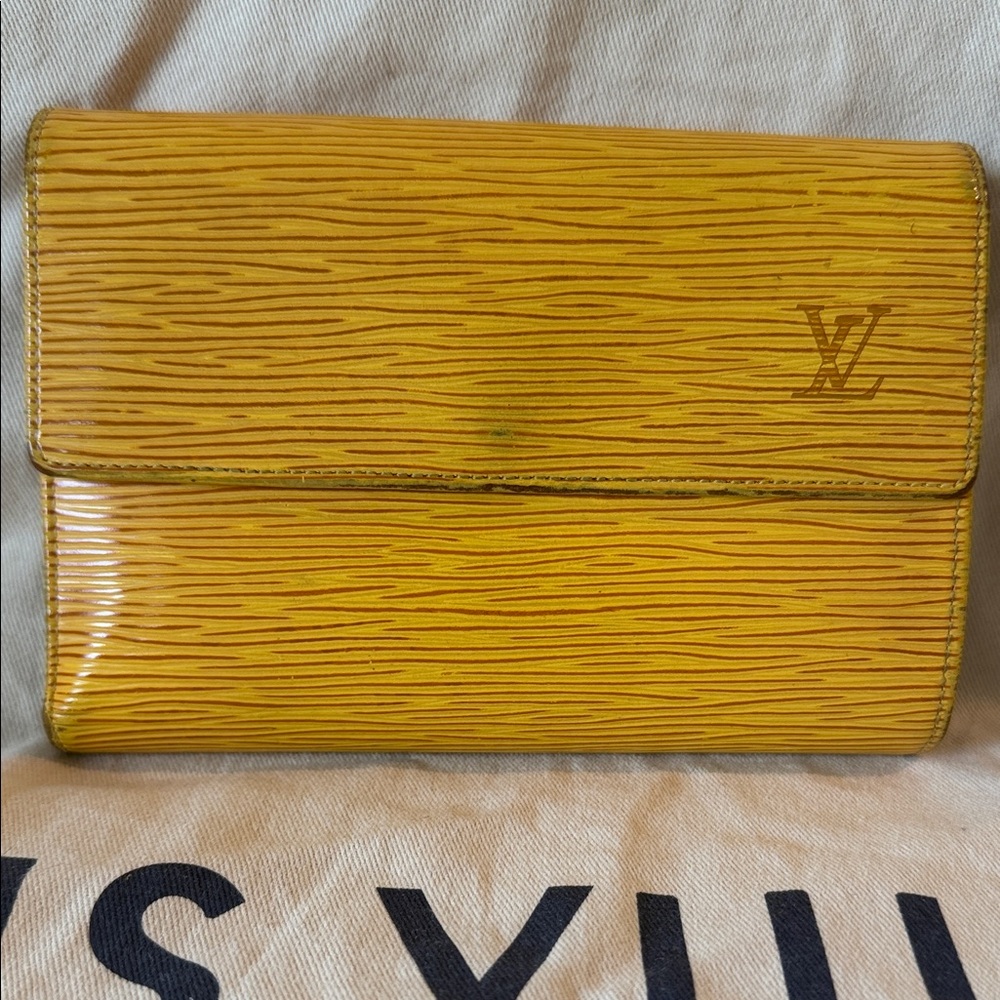 Louis Vuitton Yellow Epi Leather Flap Wallet